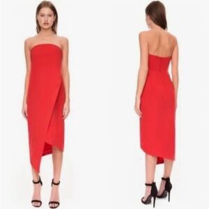 Elegant Red Strapless Dress